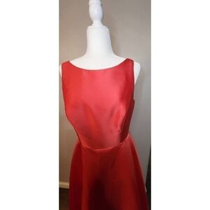 Alfred Sung Bateau Neck Satin High Low Dress Size 12R